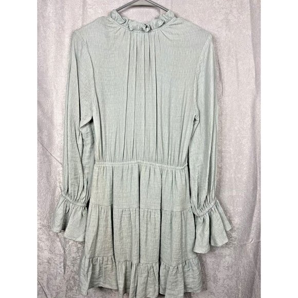 Stolen Hearts Mini Tiered Dress Size SM Pale Green Color Boho - Picture 8 of 10